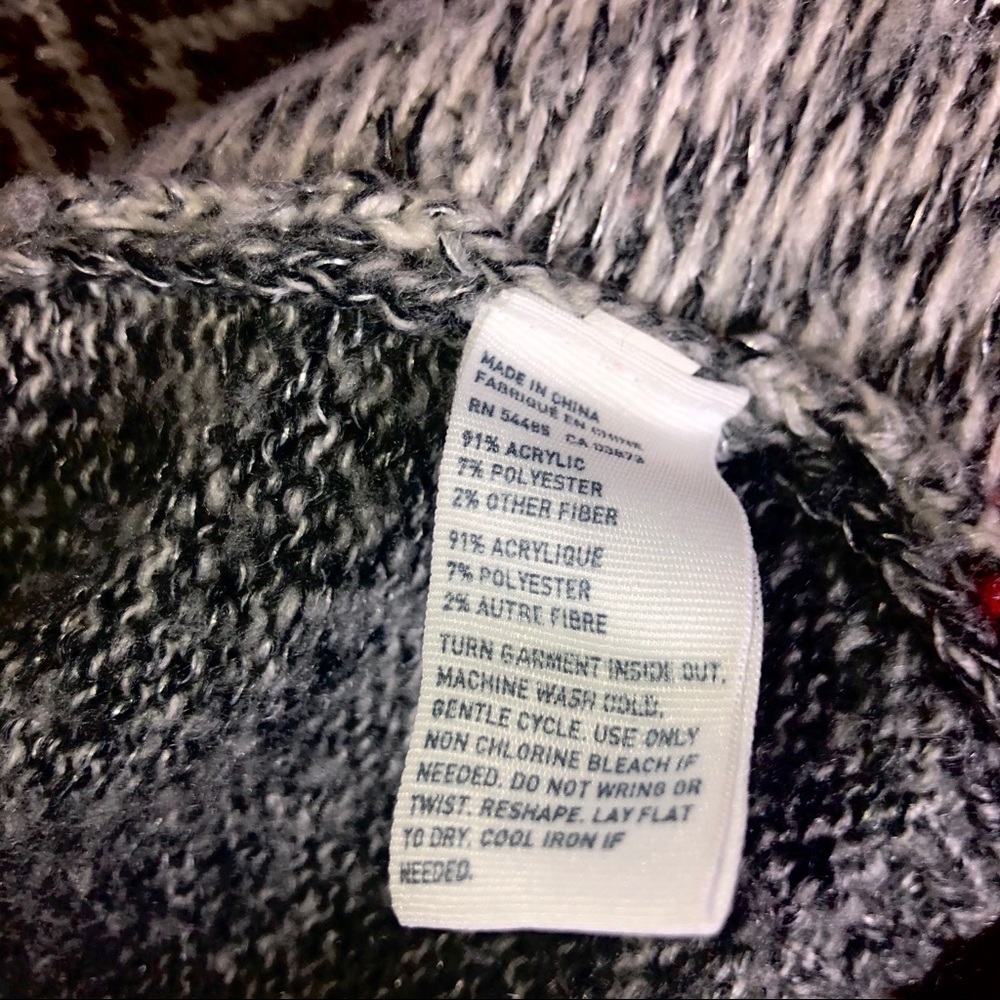 American Eagle Tribal Grey Sweater Cardigan Large - Picture 5 of 5